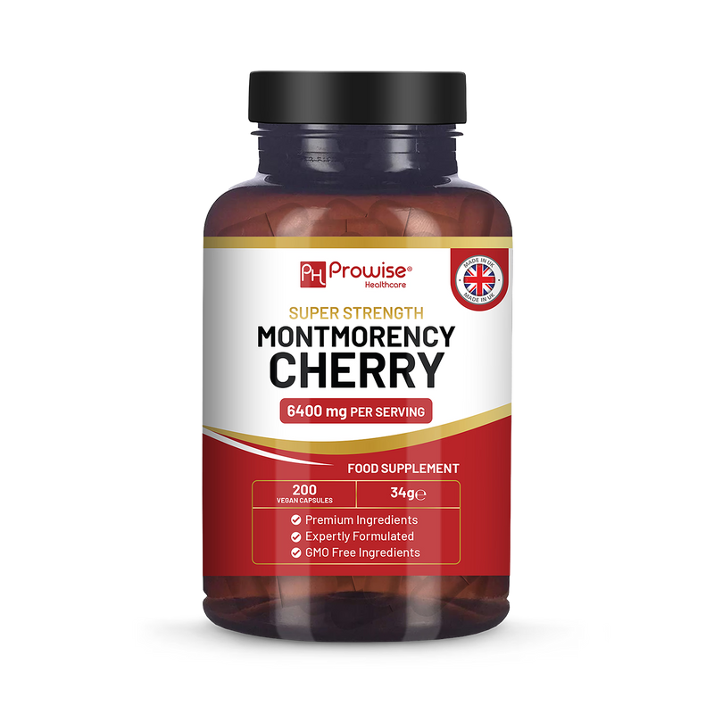 Prowise Healthcare Montmorency Cherry supplement 6400mg 200 capsules, imported from the UK