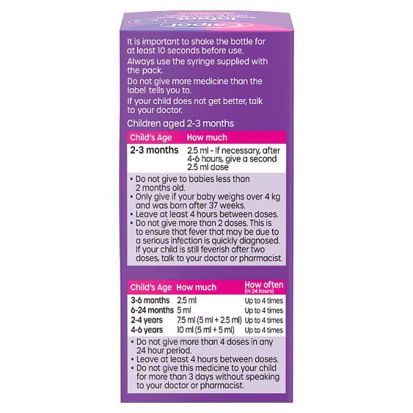 Calpol Infant Suspension Strawberry Flavour 100ml - British product