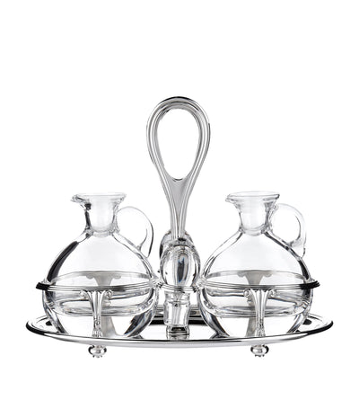 Harrods Oval Silver-Plated Cruet Set for Oils and Dressings- Buy online at McGrocer