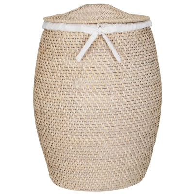 John Lewis John Lewis White Rattan Laundry Basket - 61 x 45 x 45 cm- Buy online at McGrocer