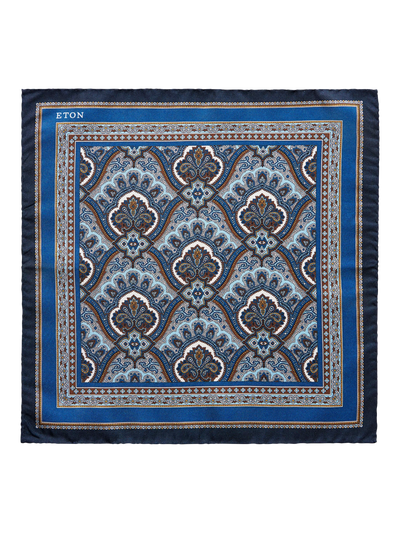 John Lewis Eton Silk Paisley Pocket Square- Buy online at McGrocer