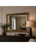 Yearn ribbed rectangular wall mirror in champagne finish (British brand)