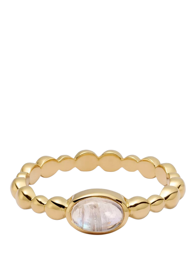 John Lewis Daisy London Textured Moonstone Ring, Rainbow Gold- Buy online at McGrocer