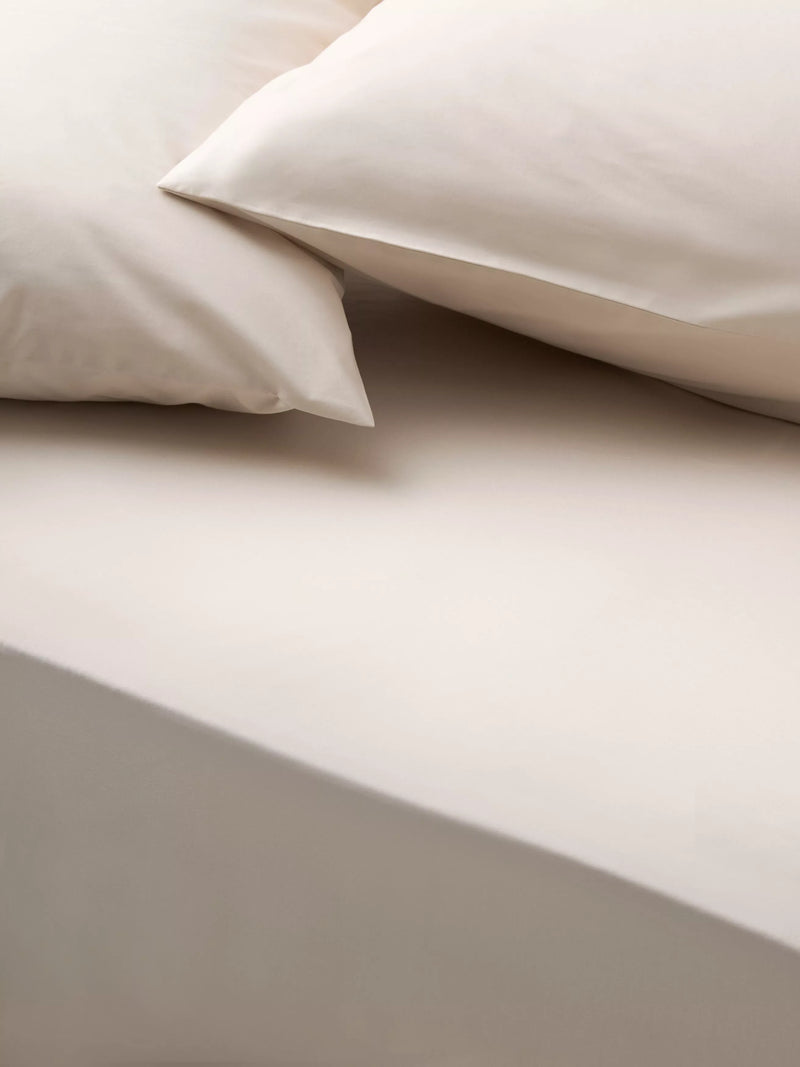 John Lewis Egyptian Cotton Percale Easy Care 260 Thread Count Deep Fitted Sheet Double