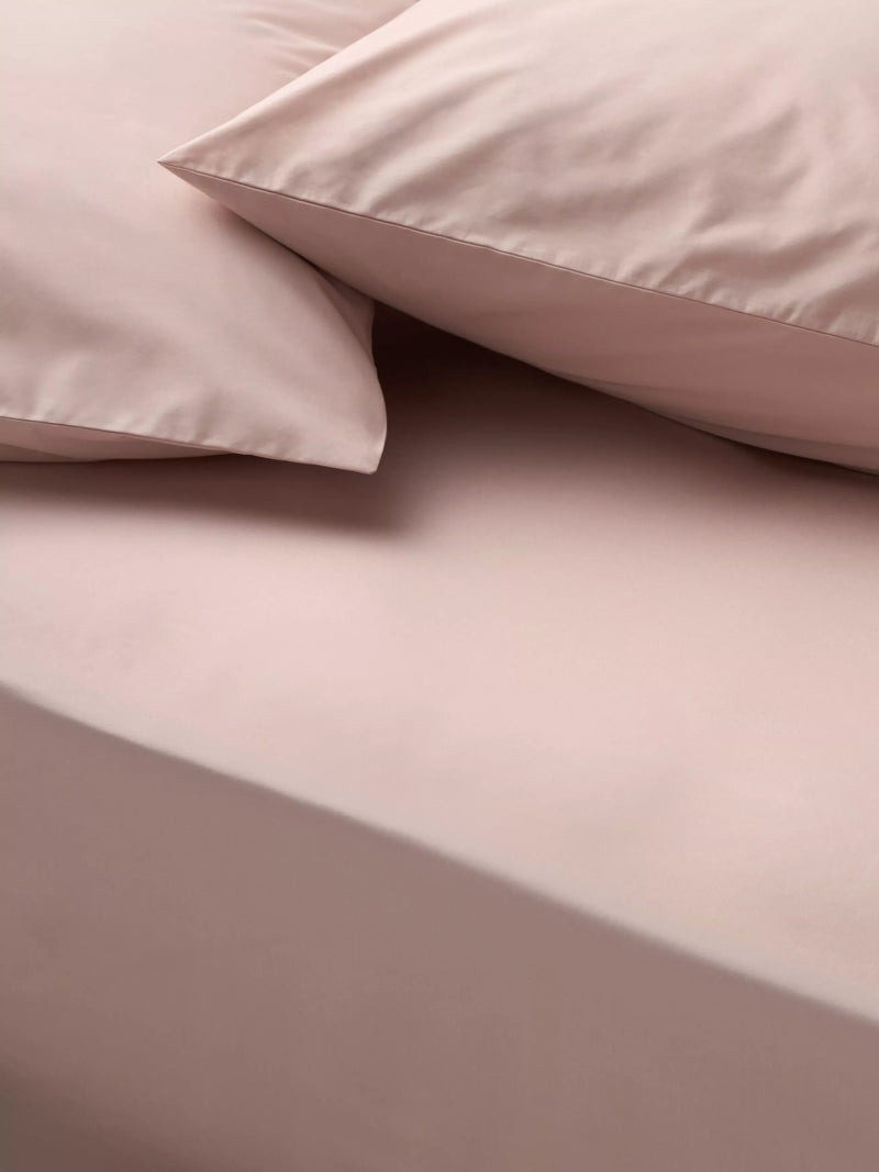 John Lewis Egyptian Cotton Percale Easy Care 260 Thread Count Deep Fitted Sheet Double