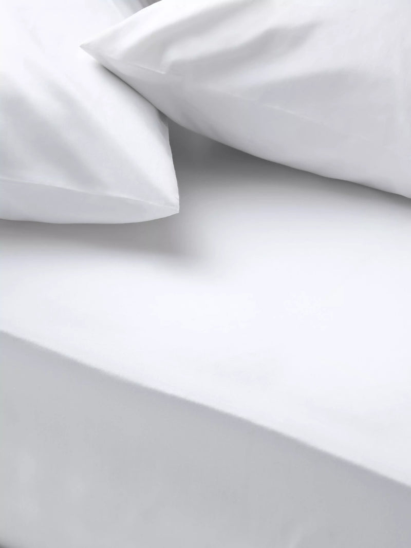 John Lewis Egyptian Cotton Percale Easy Care 260 Thread Count Deep Fitted Sheet Double