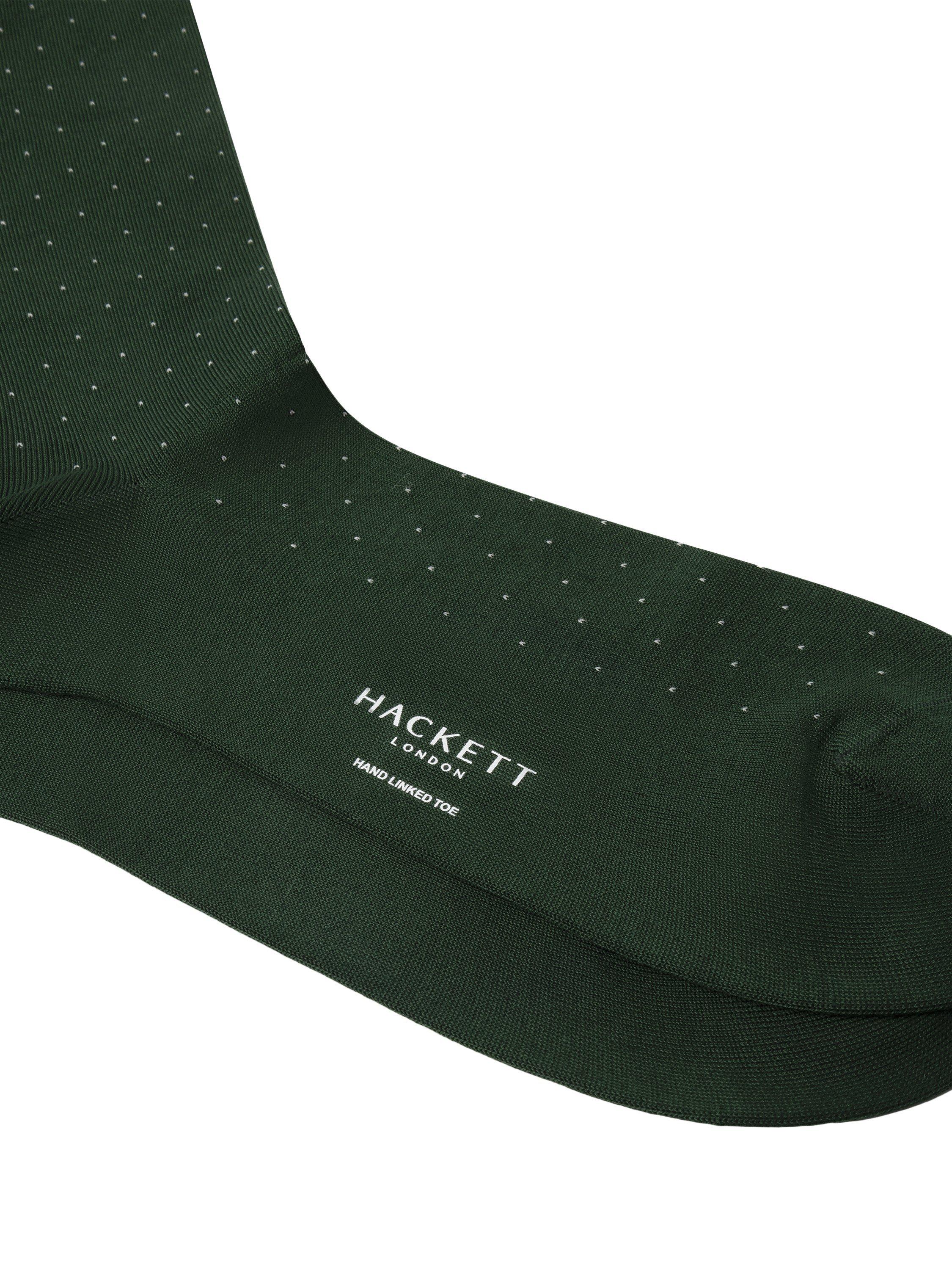 Hackett London polka dot socks in bottle green (British brand)