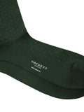 Hackett London polka dot socks in bottle green (British brand)