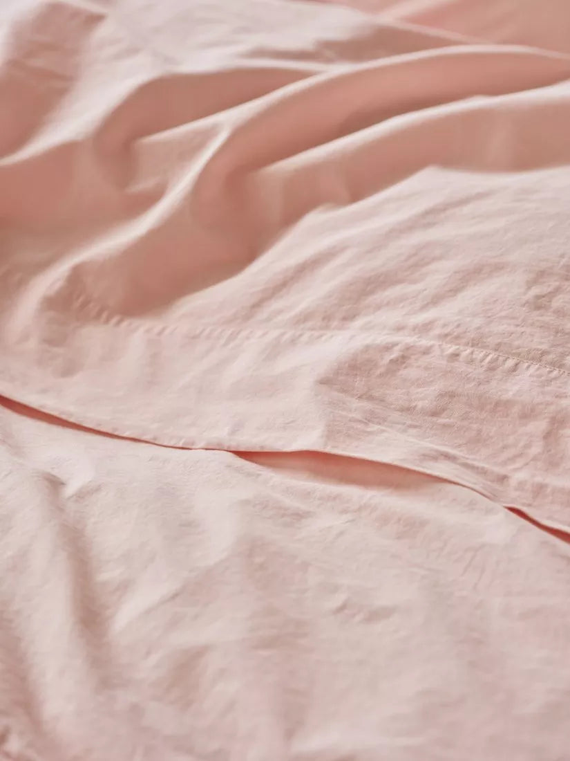 Piglet in Bed Washed Cotton Percale Flat Sheet Super King Size