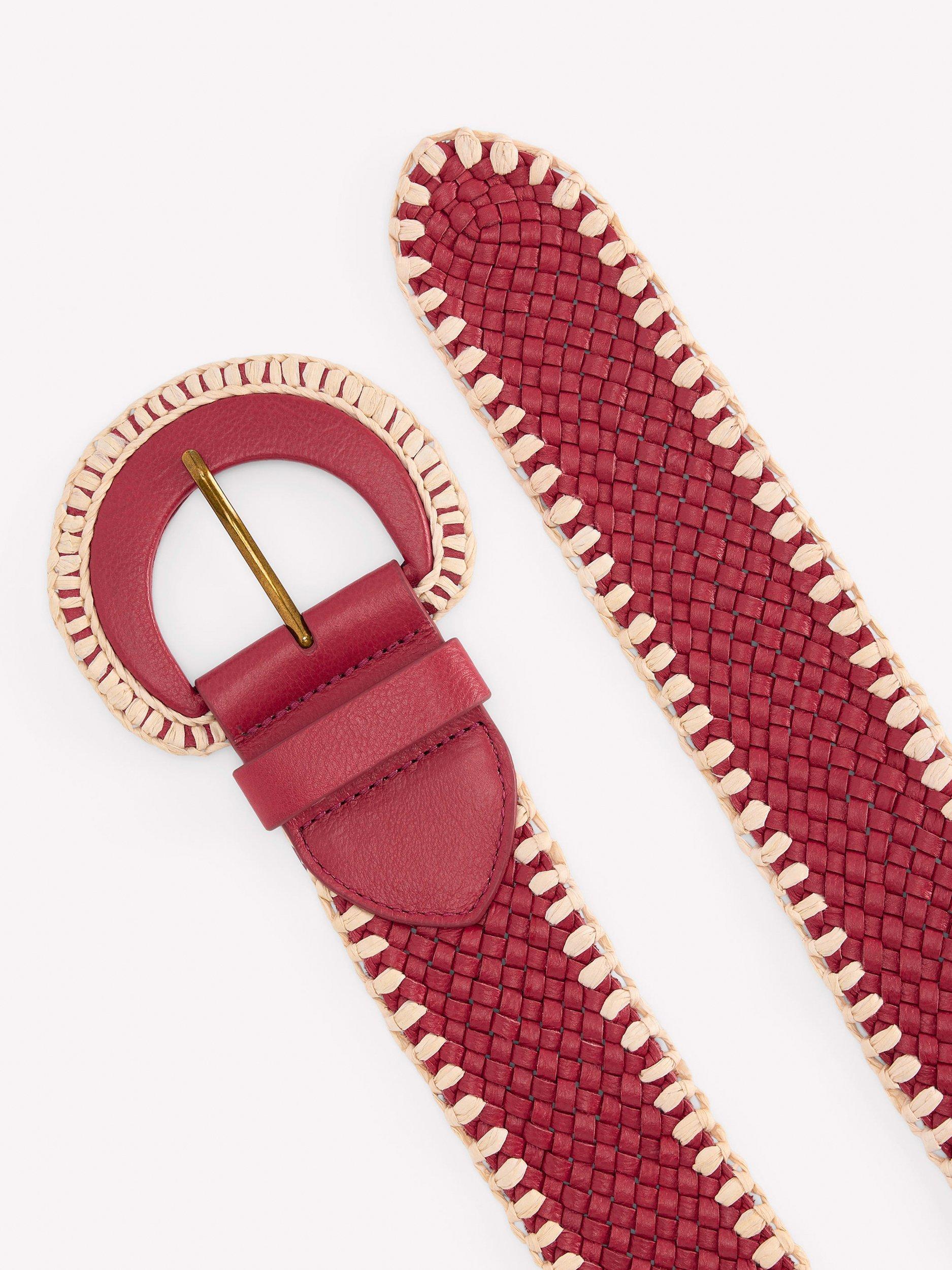 Boden woven stitch belt in Winter Blush - British product