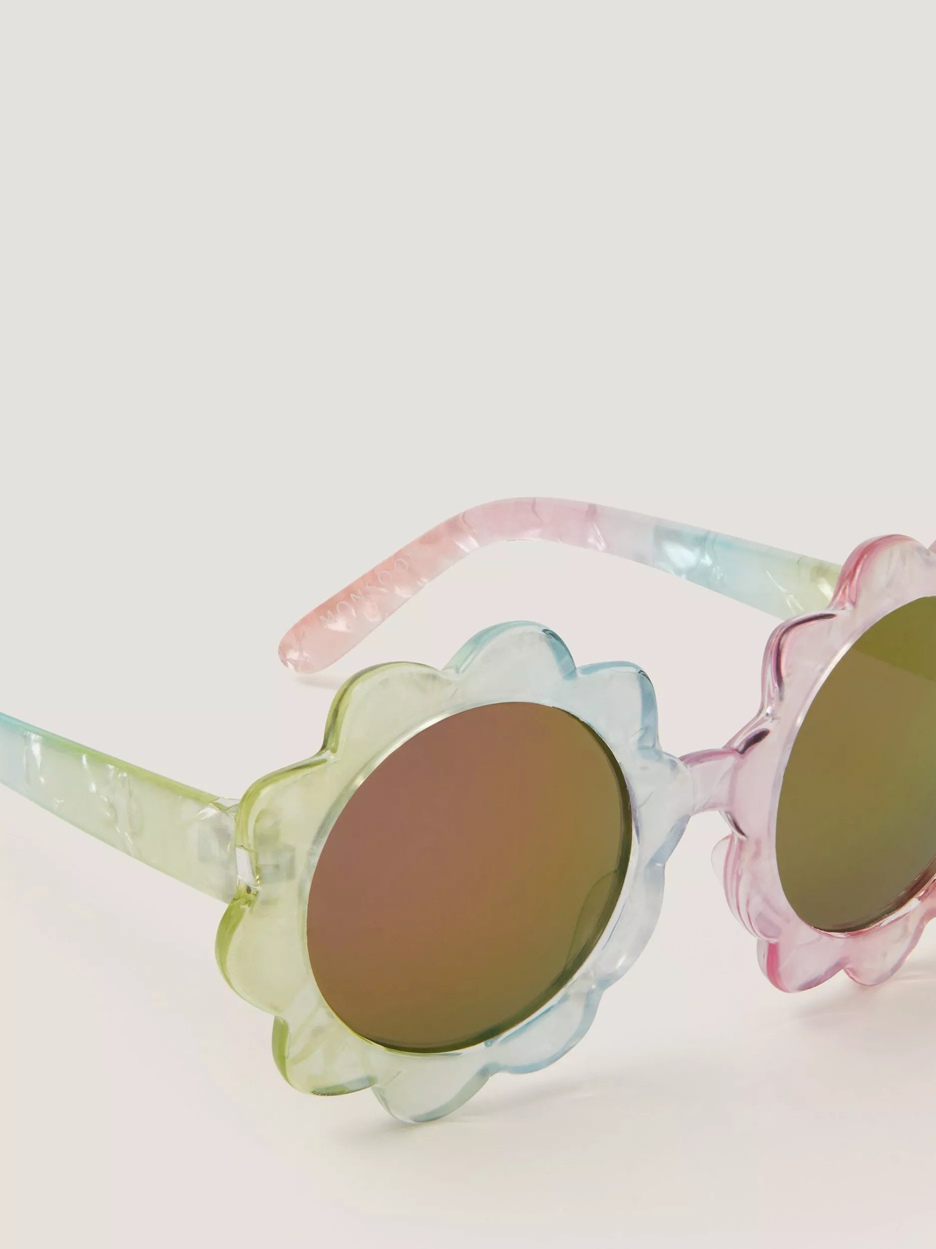 Monsoon baby flower gingham sunglasses multi, imported from the UK