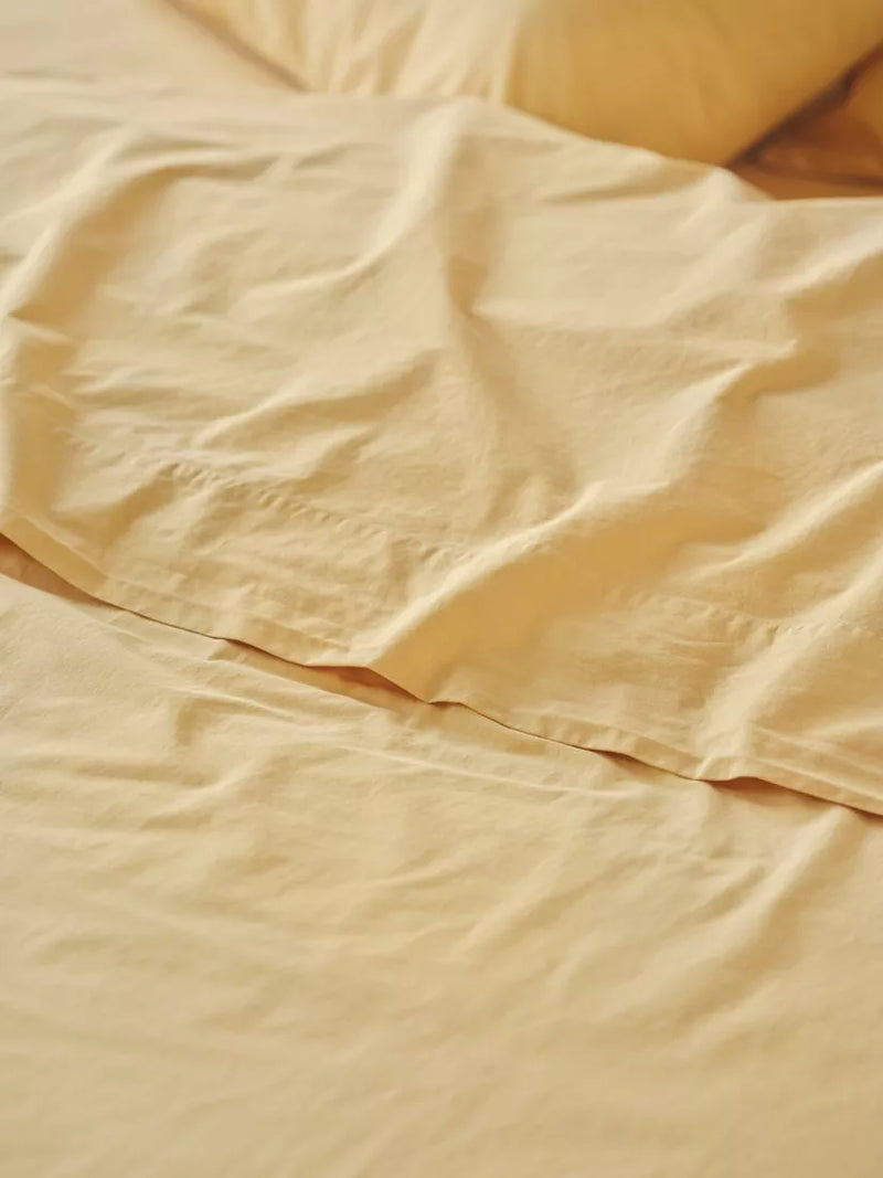 Piglet in Bed Washed Cotton Percale Flat Sheet Super King Size