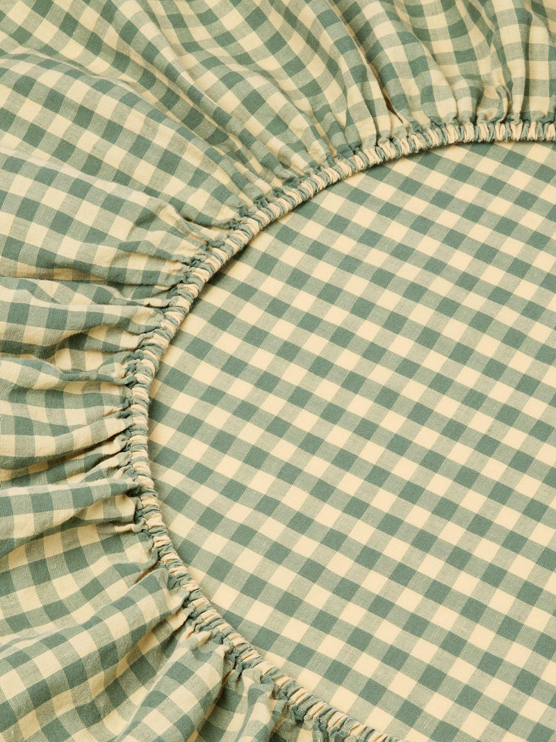 Piglet in Bed Colour Drenched Gingham fitted sheet single - British product