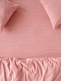 Piglet in Bed Colour Drenched Gingham Linen Blend Fitted Sheet Single