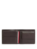 Tommy Hilfiger brown leather bifold wallet with pebble grain finish - British product