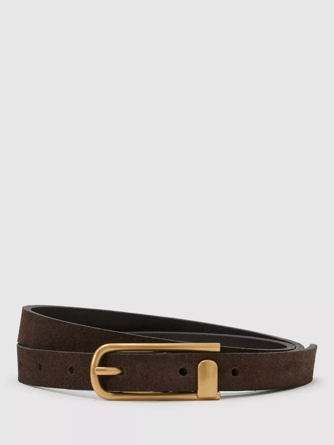 Reiss suede belt chocolate plain design 71cm, UK version