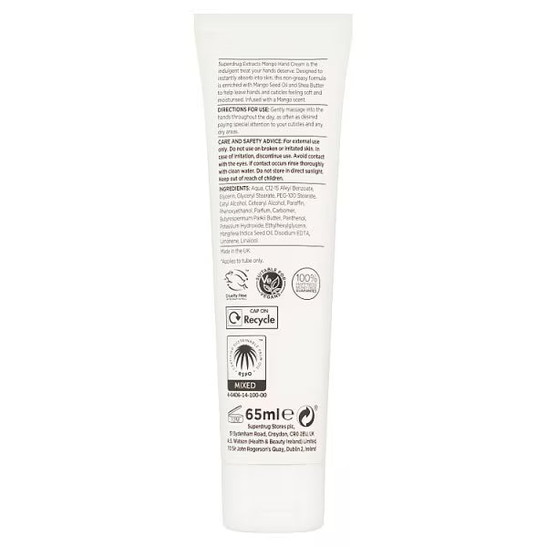 Superdrug Extracts mango hand cream 65ml (British brand)