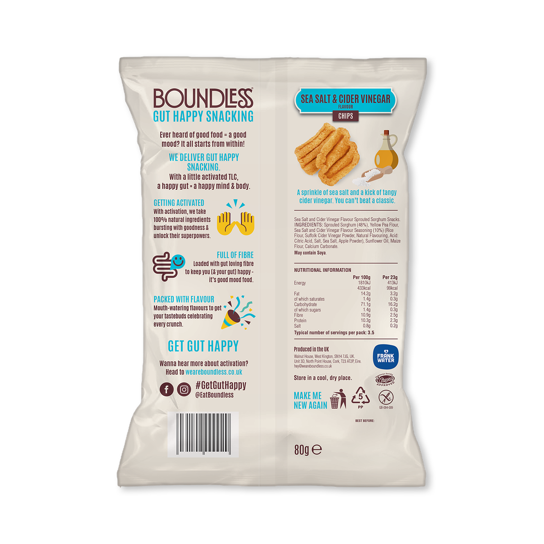 Boundless Sea Salt Cider Vinegar Activated Chips 80g