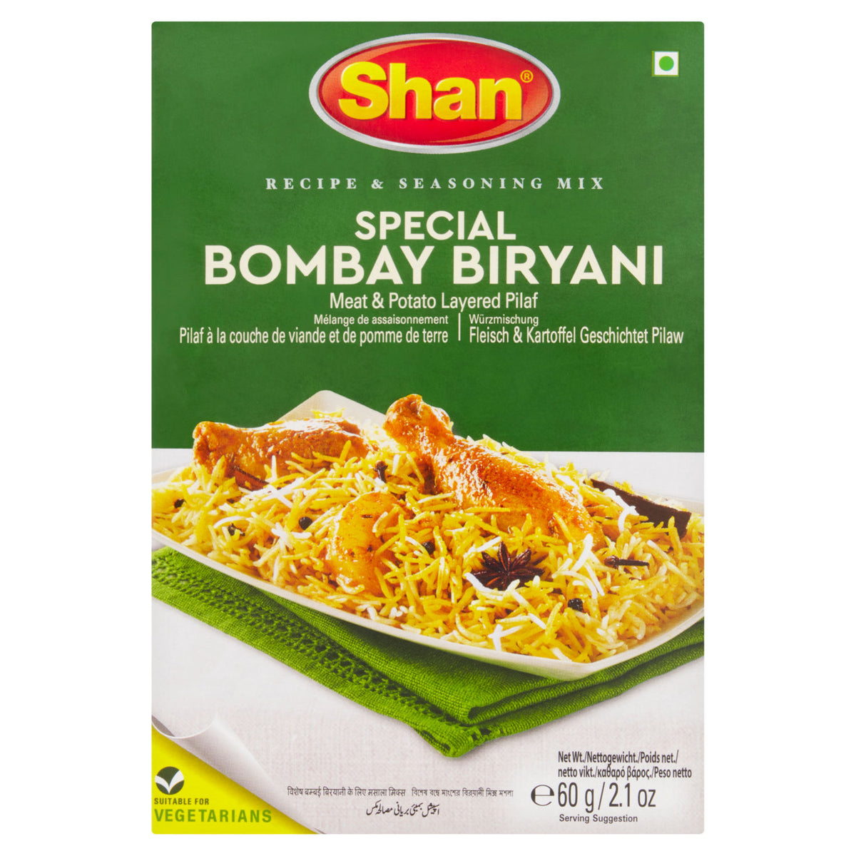 Shan Bombay Biryani Seasoning Mix 60g (British brand)