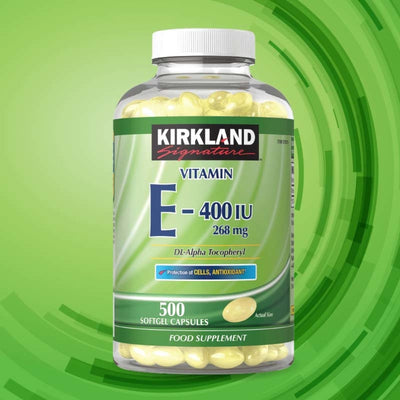 Costco UK Kirkland Signature Vitamin E 268mg, 500 Softgel Capsules- Buy online at McGrocer