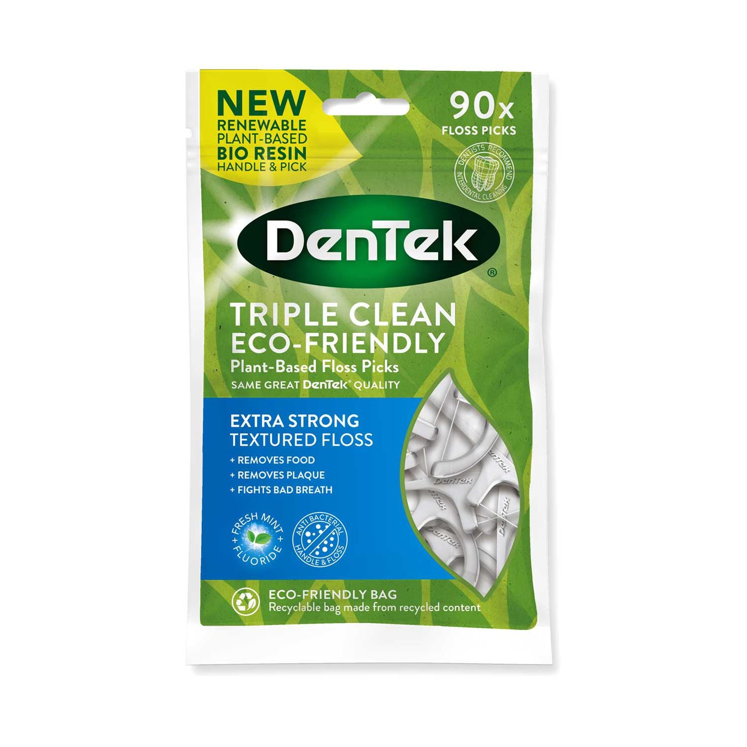 DenTek Triple Clean mint flavoured floss picks - British product