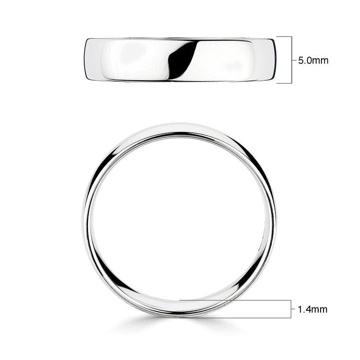 Costco Classic Court wedding ring 18ct white gold 5.0mm (British brand)