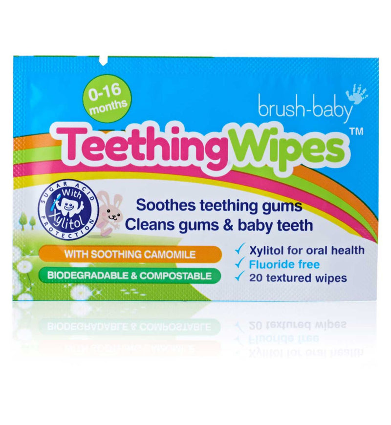 Brush-Baby Teething Wipes 20 Sachets - British product