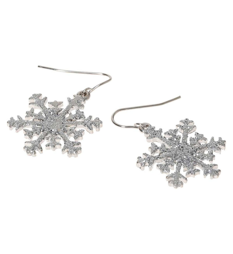 Snowflake drop earrings novelty accessory set (British brand)