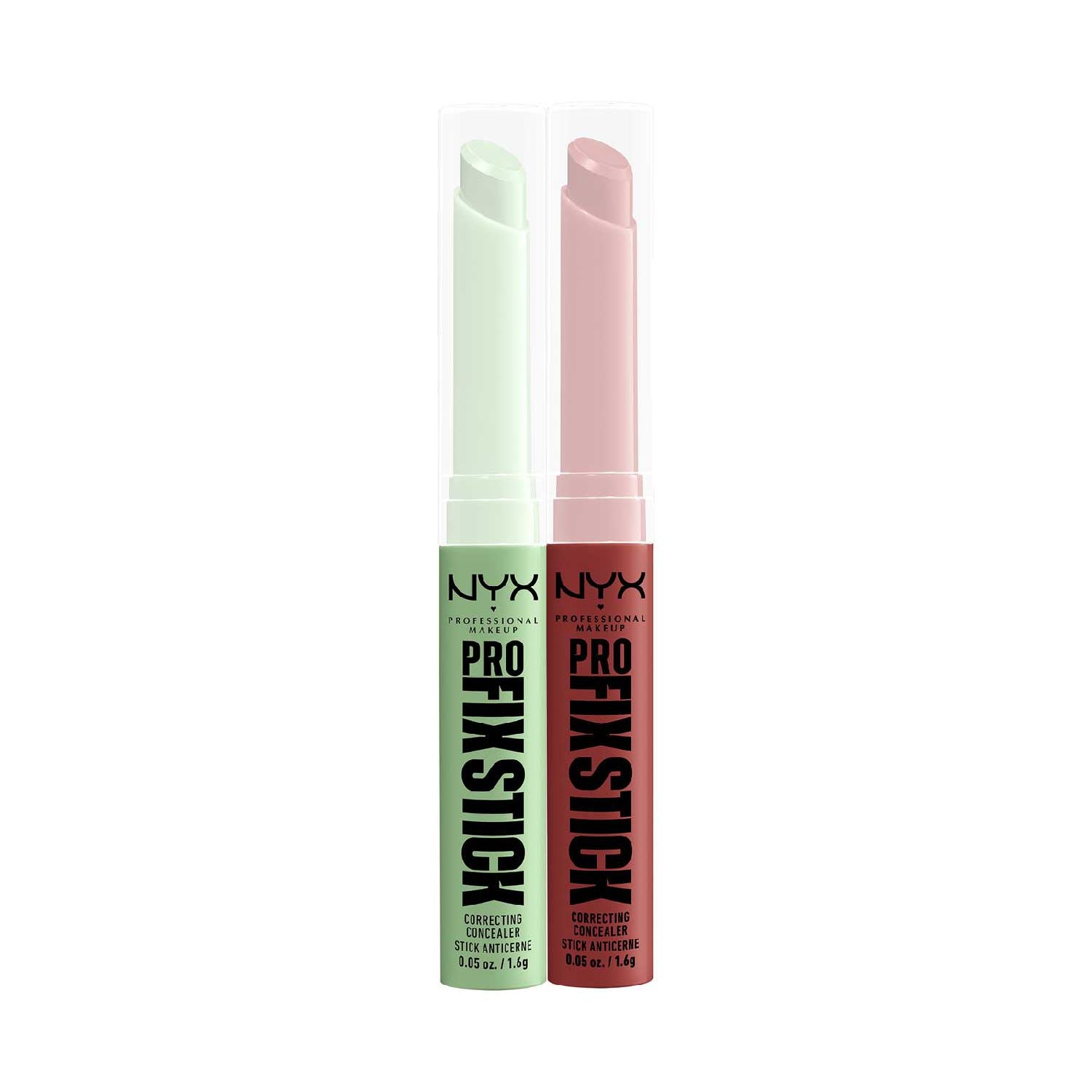 NYX Fix Stick Concealer Bundle green and brick red - British product