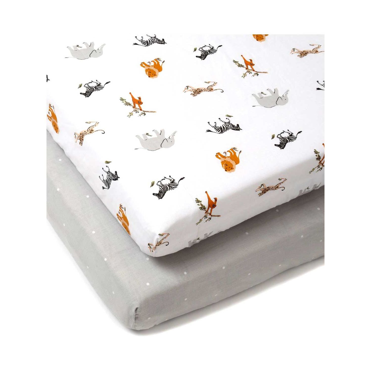 Clair de Lune Jungle Dream cot bed sheets 140x70 cm - British product