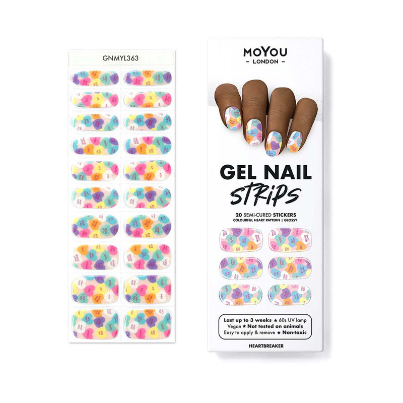 MoYou London Gel Nail Strip Heartbreaker 20 Strips, UK version