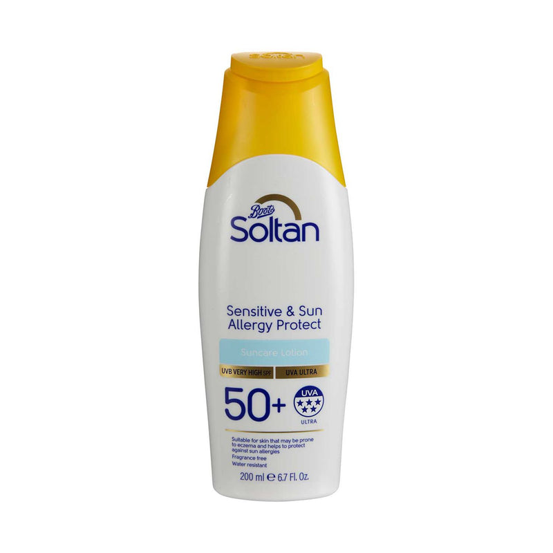 Soltan sensitive suncare lotion SPF50+ 200ml (British brand)