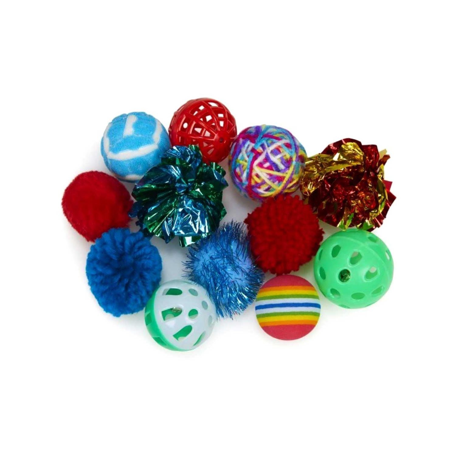 Petface cat play pack 12 assorted ball toys - British product
