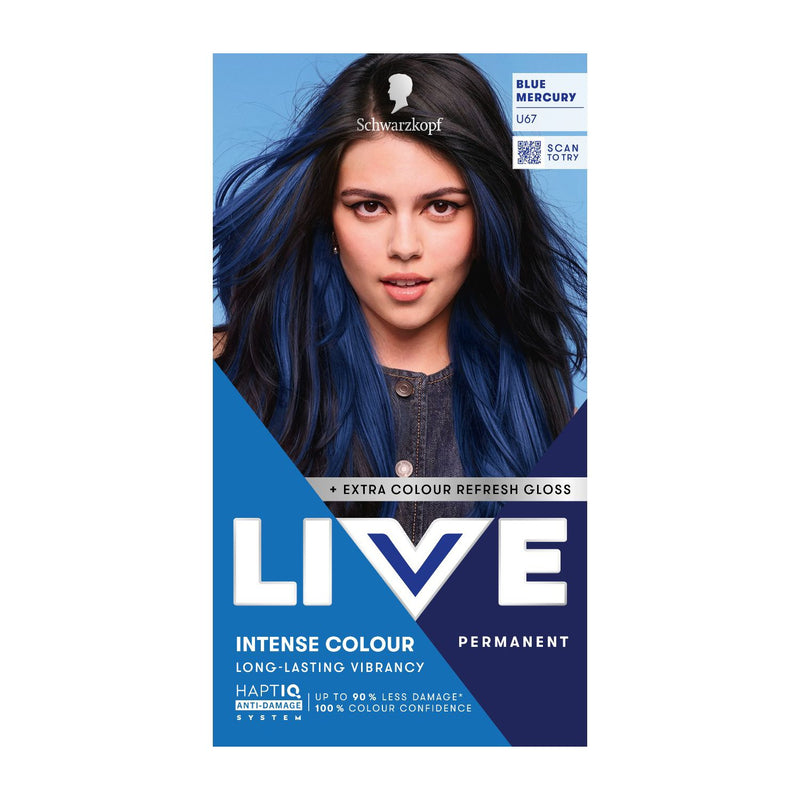 Schwarzkopf permanent hair dye U67 Blue Mercury, UK version