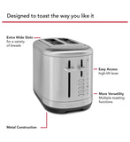 KitchenAid Manual Control 2 Slice Toaster stainless steel (British brand)