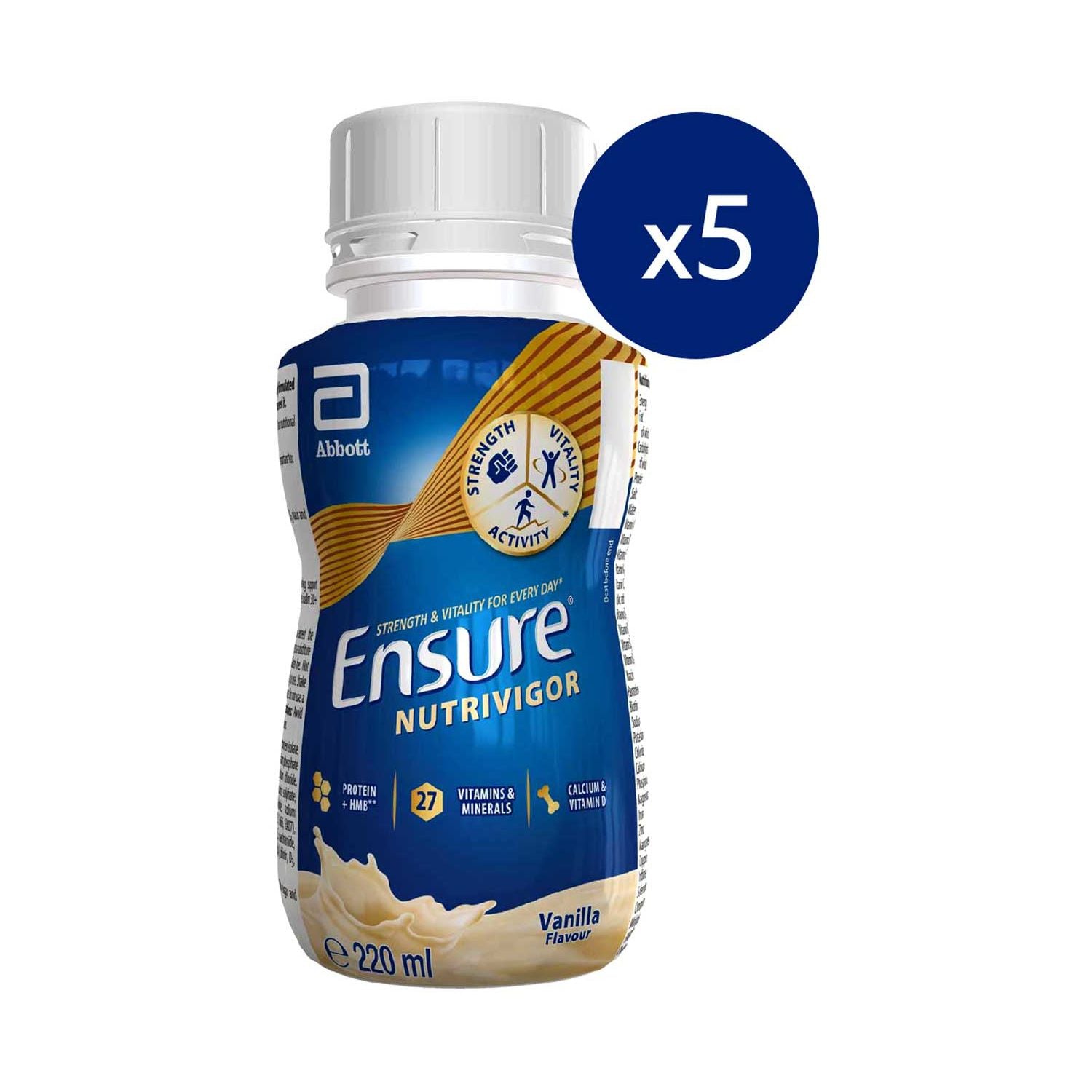 Ensure NutriVigor vanilla shake 220ml pack of 5 - British product