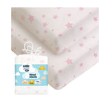 Silentnight fitted sheet pink star pattern cot bed 2 pack, UK version