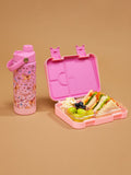 Smiggle pink wildflower medium bento lunchbox with compartments - British product