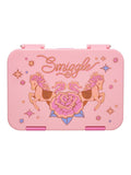 Smiggle pink wildflower medium bento lunchbox with compartments - British product