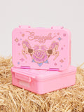 Smiggle pink wildflower medium bento lunchbox with compartments - British product