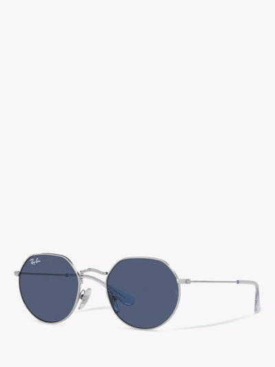 John Lewis Ray-Ban Junior RJ9565S Unisex Jack Sunglasses, Silver/Blue, Kids' Sunglasses- Buy online at McGrocer