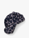Small Stuff kids' leopard faux fur deerstalker hat in grey (British brand)