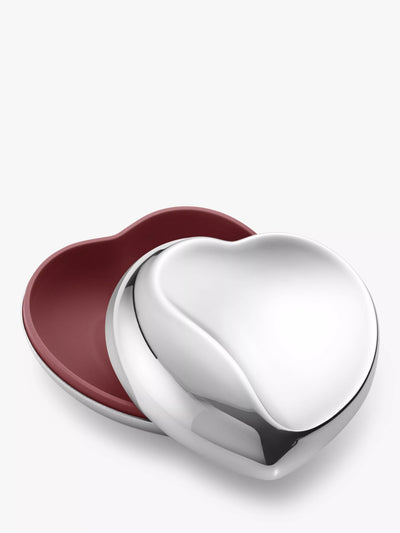 John Lewis Georg Jensen Heart Stainless Steel Trinket Dish Silver Red 10 x 7 x 5 cm- Buy online at McGrocer