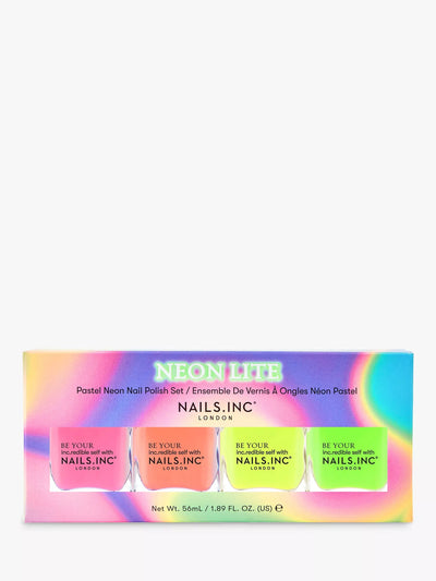 John Lewis Nails Inc Neon Lite Nail Polish Set, 4 x 14ml