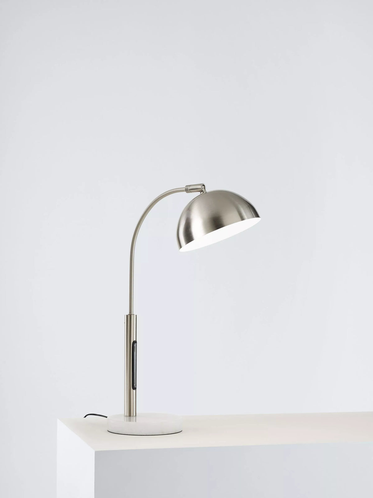 John Lewis Arc LED table lamp brushed steel, imported from the UK