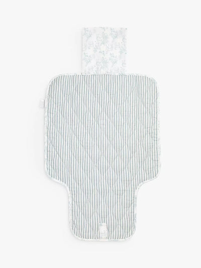 John Lewis The Little Tailor Baby Woodland & Ticking Stripe Travel Changing Mat, Sky Blue- Buy online at McGrocer