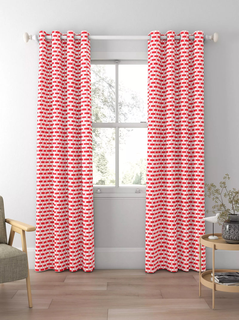 Harlequin basket weave fabric coral rose 139cm, imported from the UK