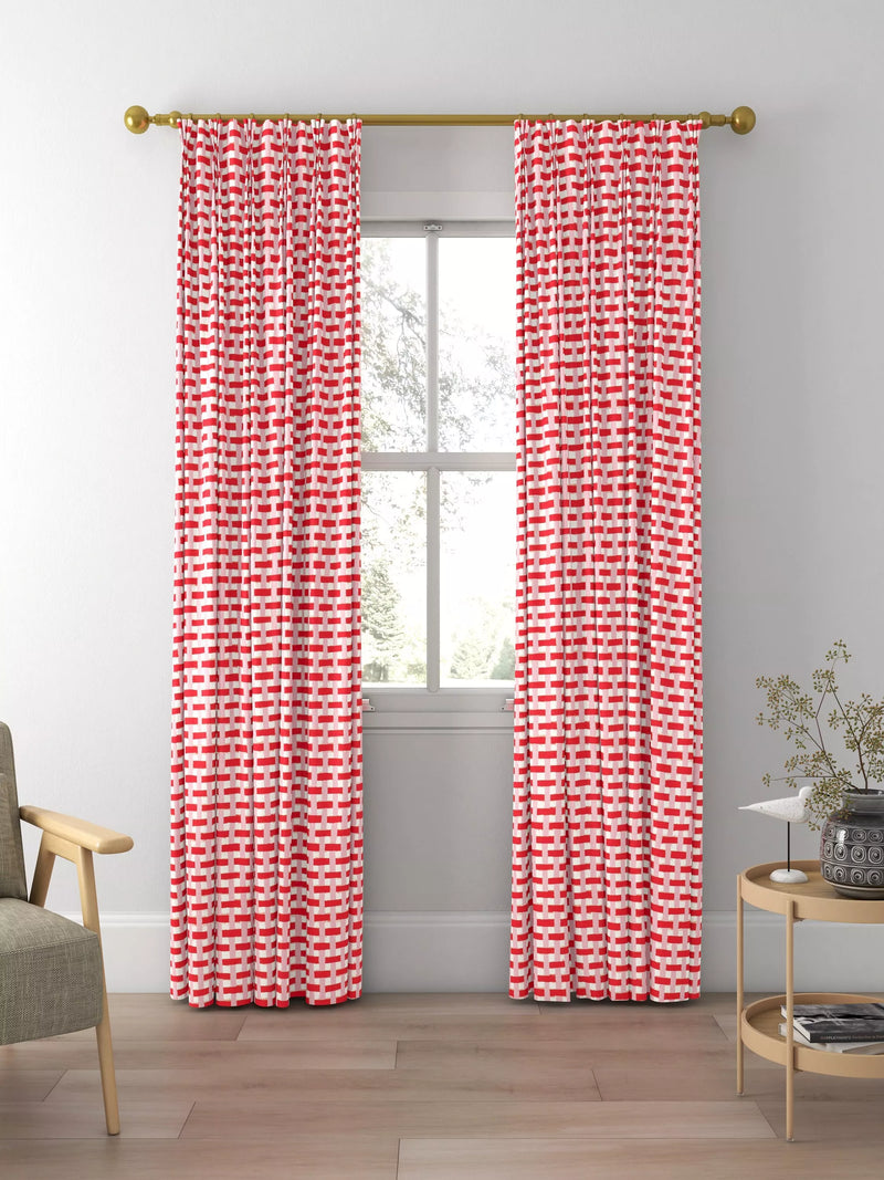 Harlequin basket weave fabric coral rose 139cm, imported from the UK