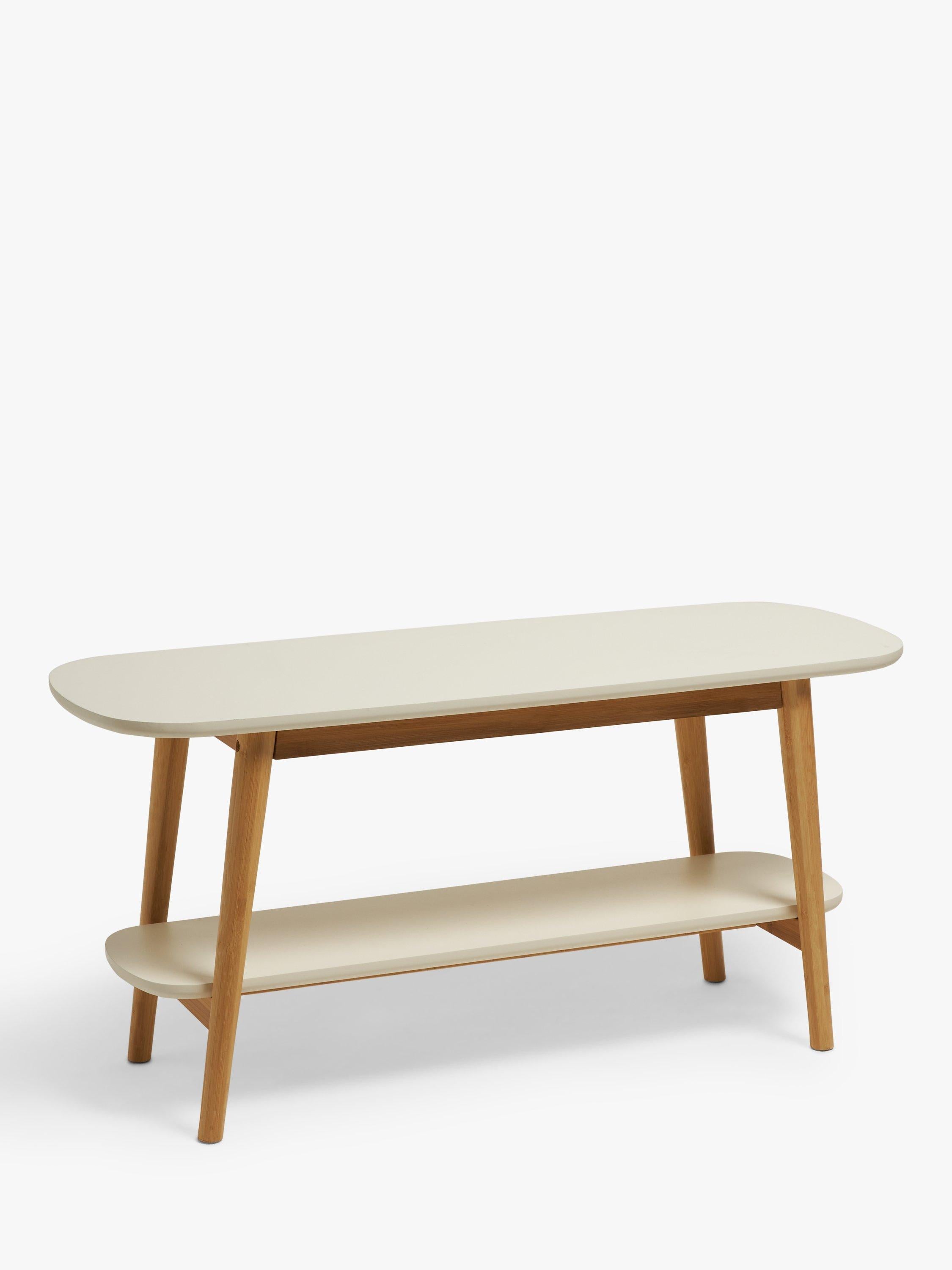 John Lewis skim shoe rack white natural - British product