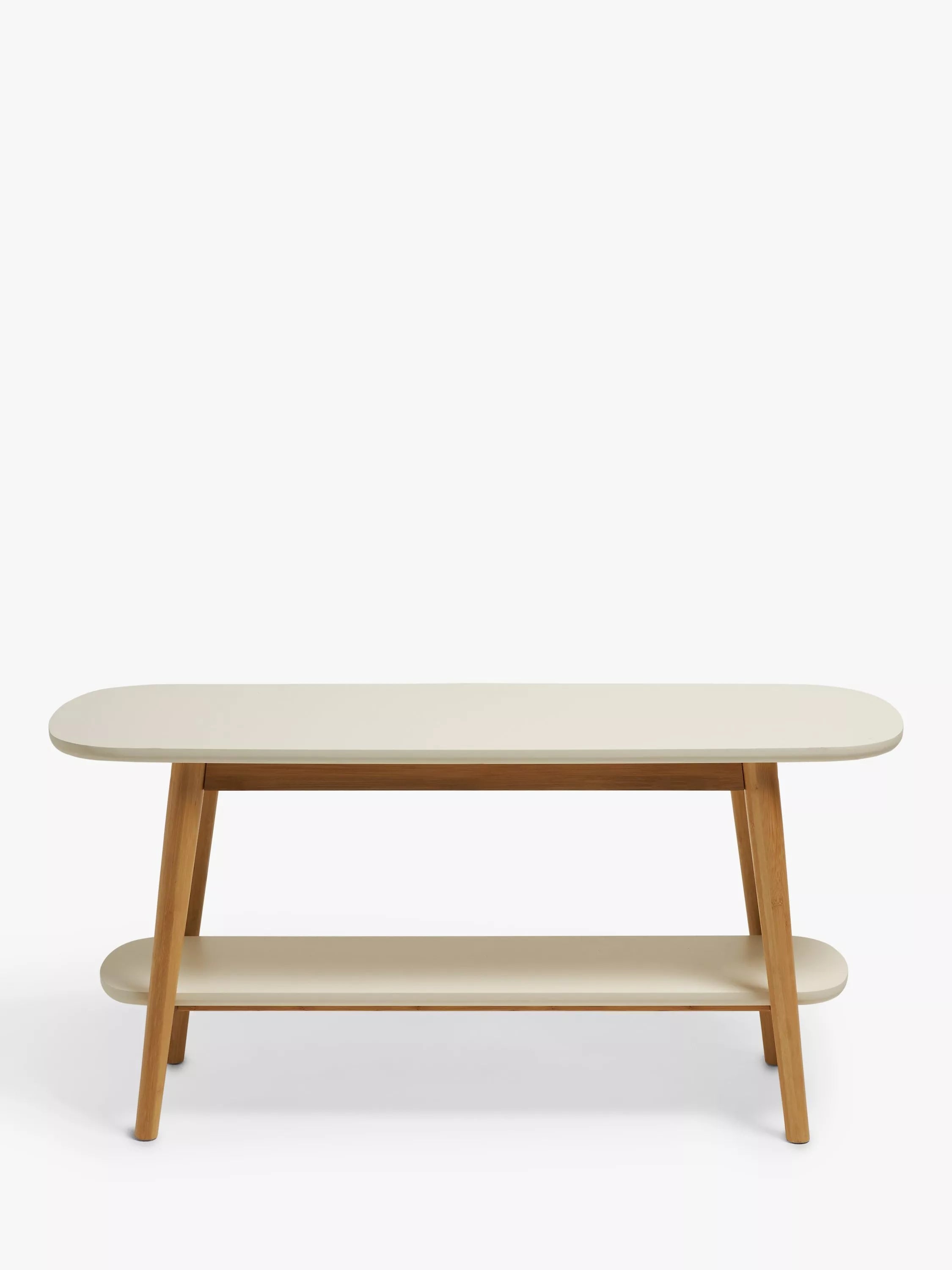 John Lewis skim shoe rack white natural - British product